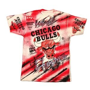 1991 Chicago Bulls NBA Finals Champions Magic Johnson T's‎ AOP Deadstock USA Vtg